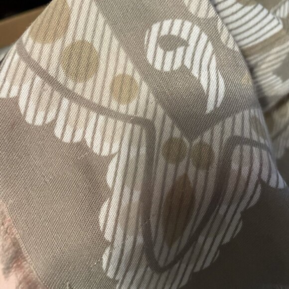 Express Limited Gray Tan Paisley Square Scarf Vintage Fringe 31” x 31" - Picture 8 of 8